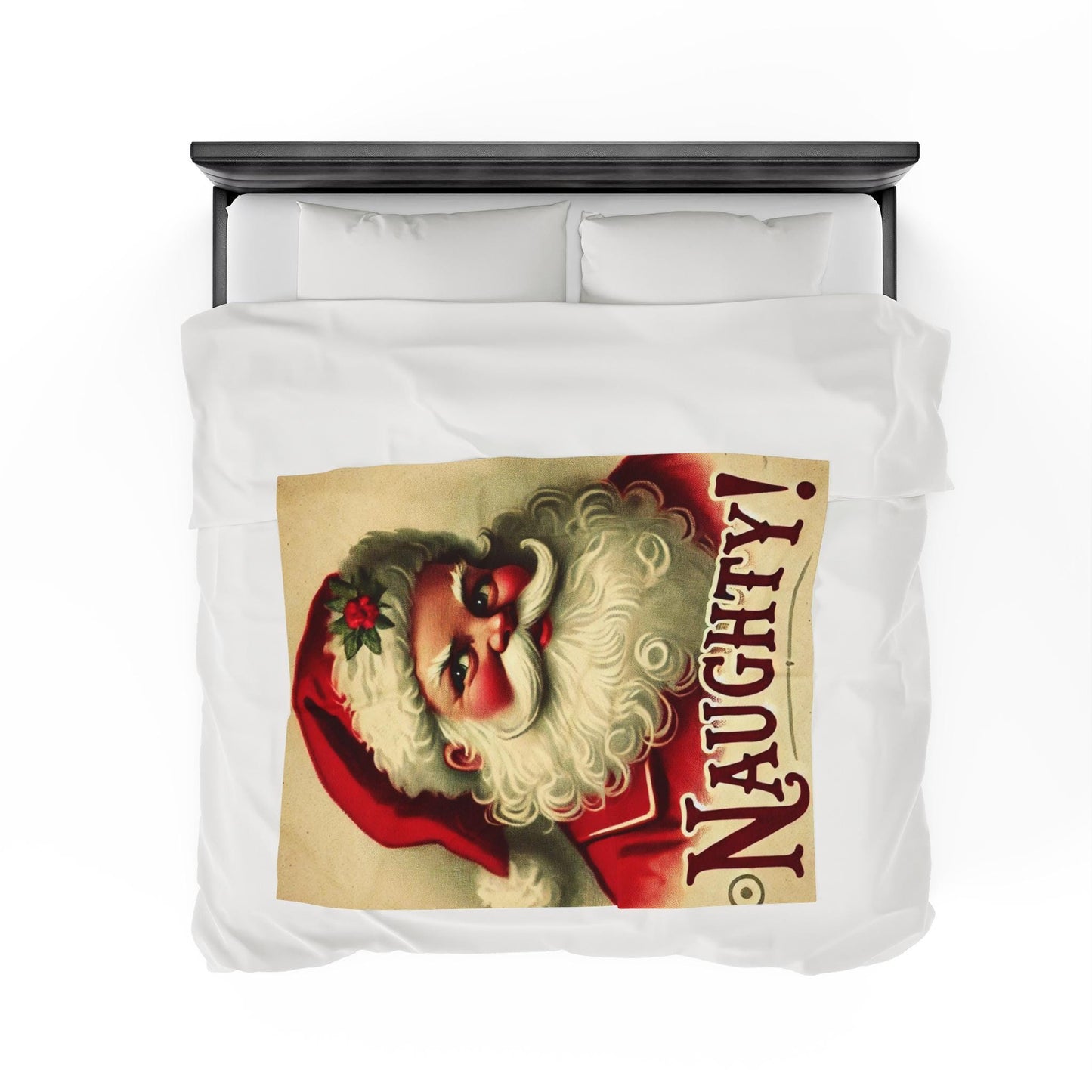 Naughty Plush Blanket, Santa Claus Design, Soft Fleece Throw, Housewarming Gift, Holiday Home Decor, Christmas Theme, Warm Bedding