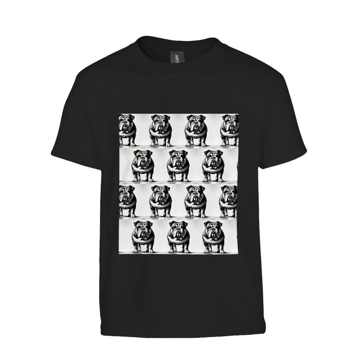 Kids Tee, Fun Bulldog Youth T-Shirt, Unique Birthday Gift, Casual Vacation Wear, Original Art Tee, Kid's Fashion Design, Back To School