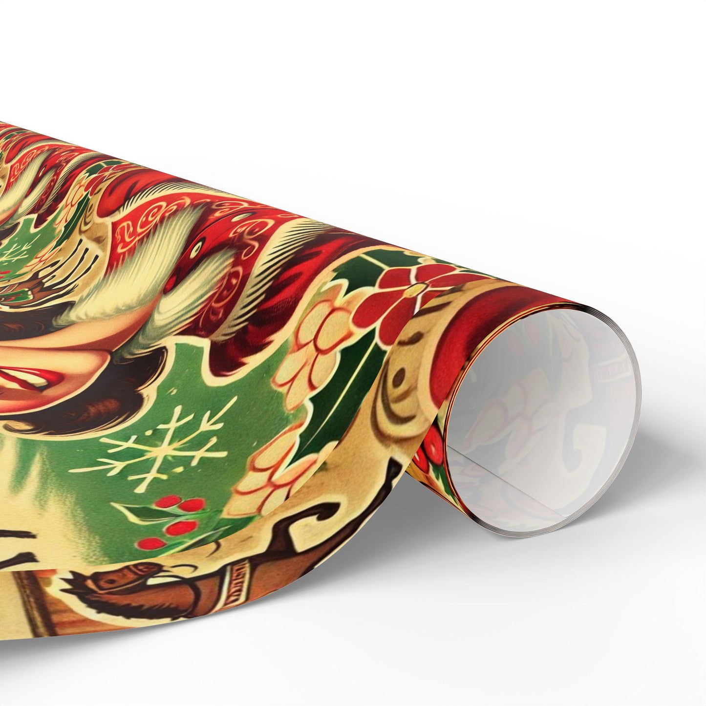 Cowgirl Mrs. Claus Wrapping Paper, Fun Gift Wrap for Christmas Presents, Country Holidays