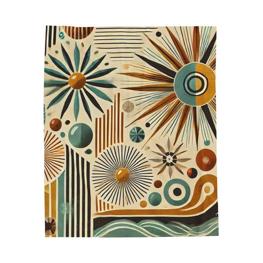 Plush Blanket, Mid-Century Modern Design, Soft Fleece Throw, Housewarming Gift, Chic Home Decor, Bauhaus Theme, Warm Bedding