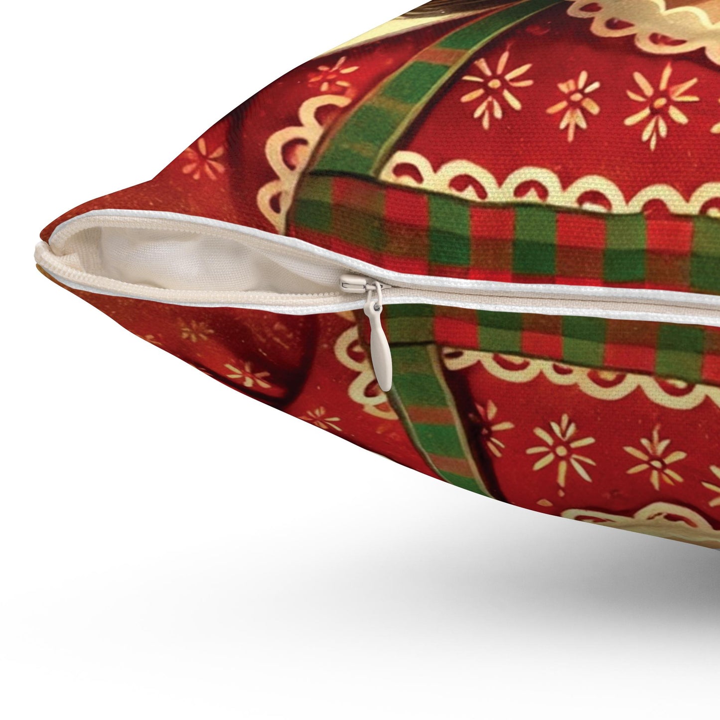 Christmas Cowgirl Throw Pillow (14"x14" Square), Holiday Gifts, Christmas Decor, Country Mrs. Claus