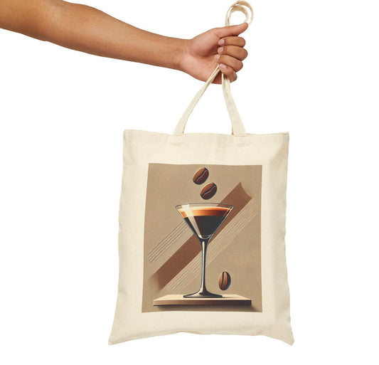 Canvas Tote Bag, Fun Espresso Martini Design, LGBT Eco-Friendly Bag, Queer Book Lover Gift, Reusable Grocery Shopping, Gay Coffee Lover Gift