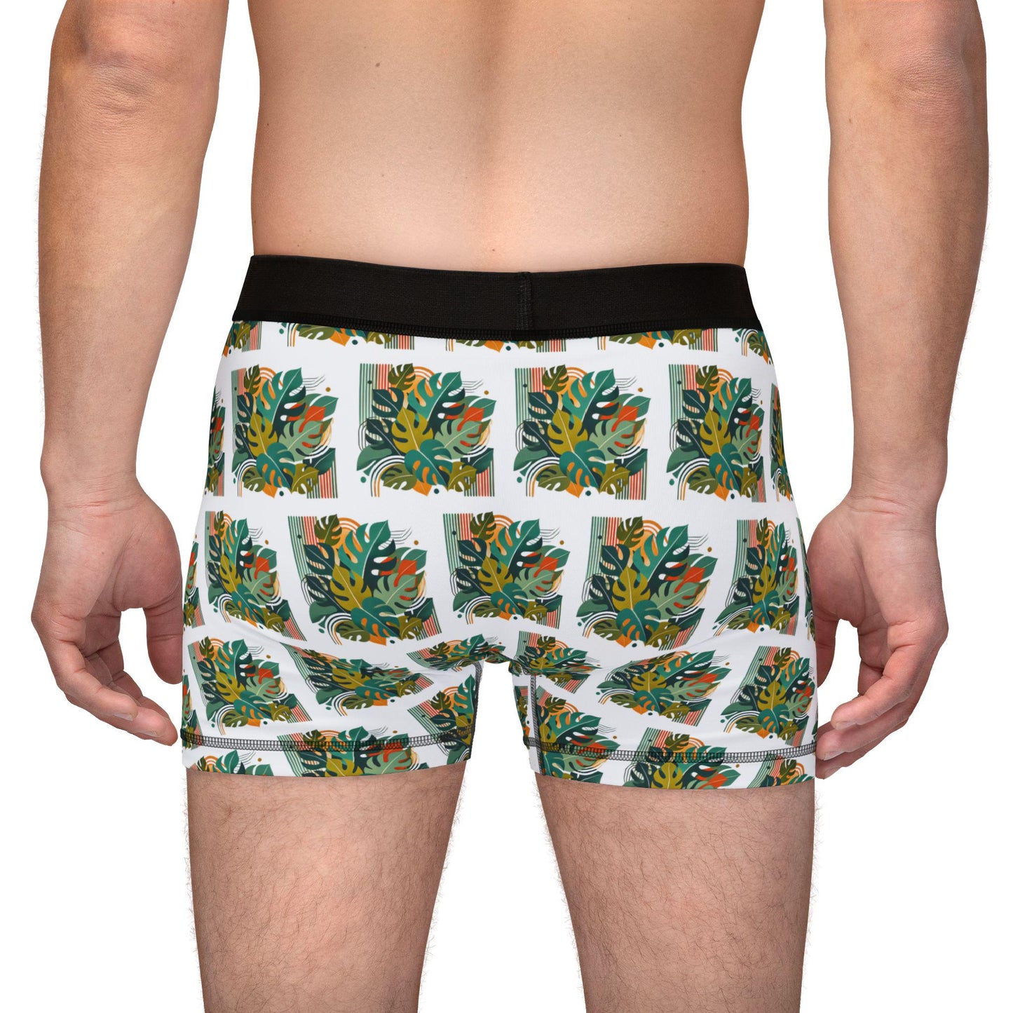 Men's Boxers, Monstera Plant Daddy Mid-Century Modern Design, Gift for Gay Men, LGBT Pride Accessory, Sexy Soft Boxer Brief, Gay Plant Lover