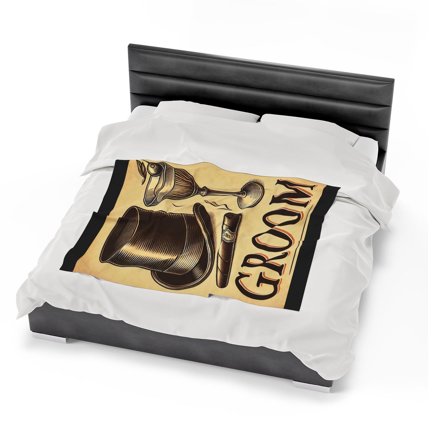 Plush Blanket, Groom Wedding Party Gift, Cozy Classy Decor, Soft Throw Blanket, Warm Fleece Bedding, Bachelor