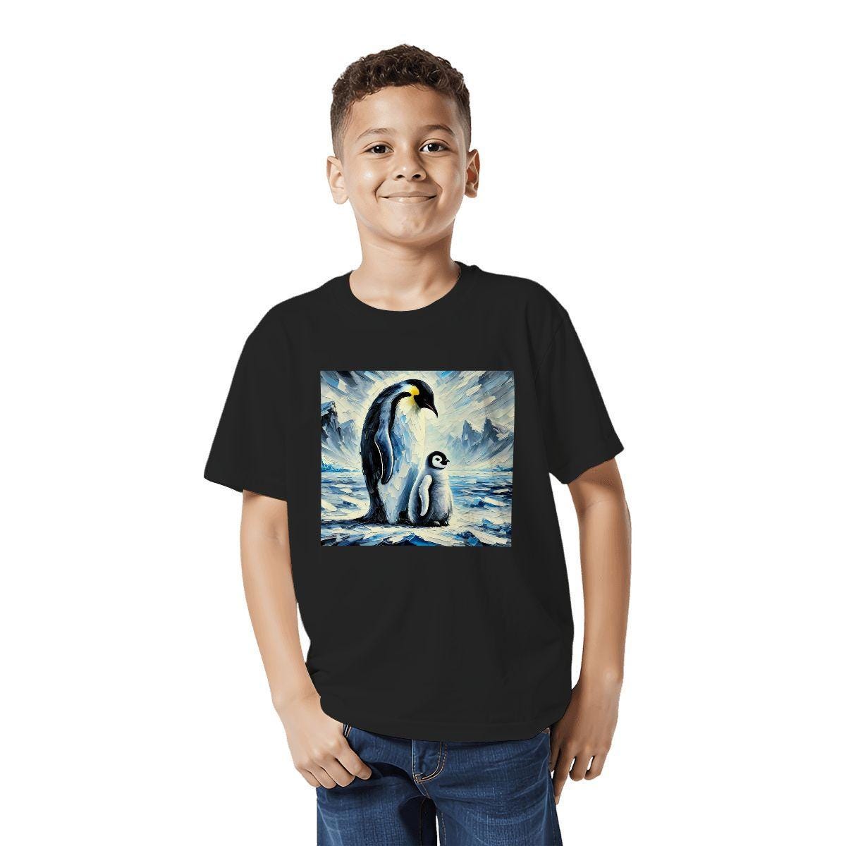 Kids Tee, Fun Penguin Youth T-Shirt, Unique Birthday Gift, Casual Vacation Wear, Original Art Tee, Kid's Fashion Design, Back To School