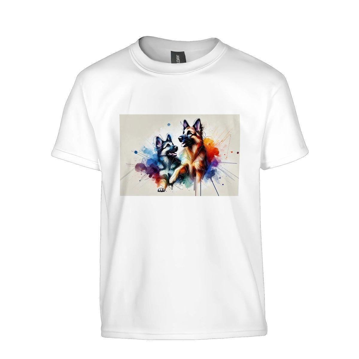 Kids Tee, Fun German Shepherd Youth T-Shirt, Unique Birthday Gift, Casual Vacation Wear, Original Art Tee, Kid's Fashion, Back To School