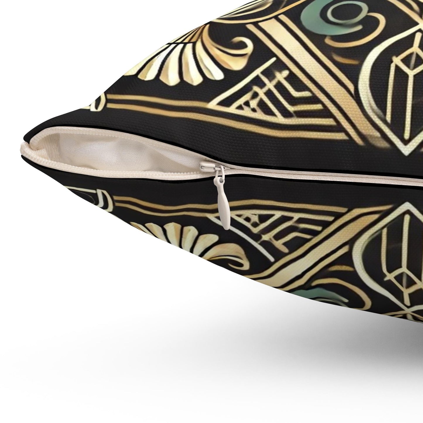 Art Deco Square Pillow, Vintage Cat Design, Retro Charm, Housewarming Gift, Spun Polyester Cover, Gift for Cat or Art Lover, Throw Pillow