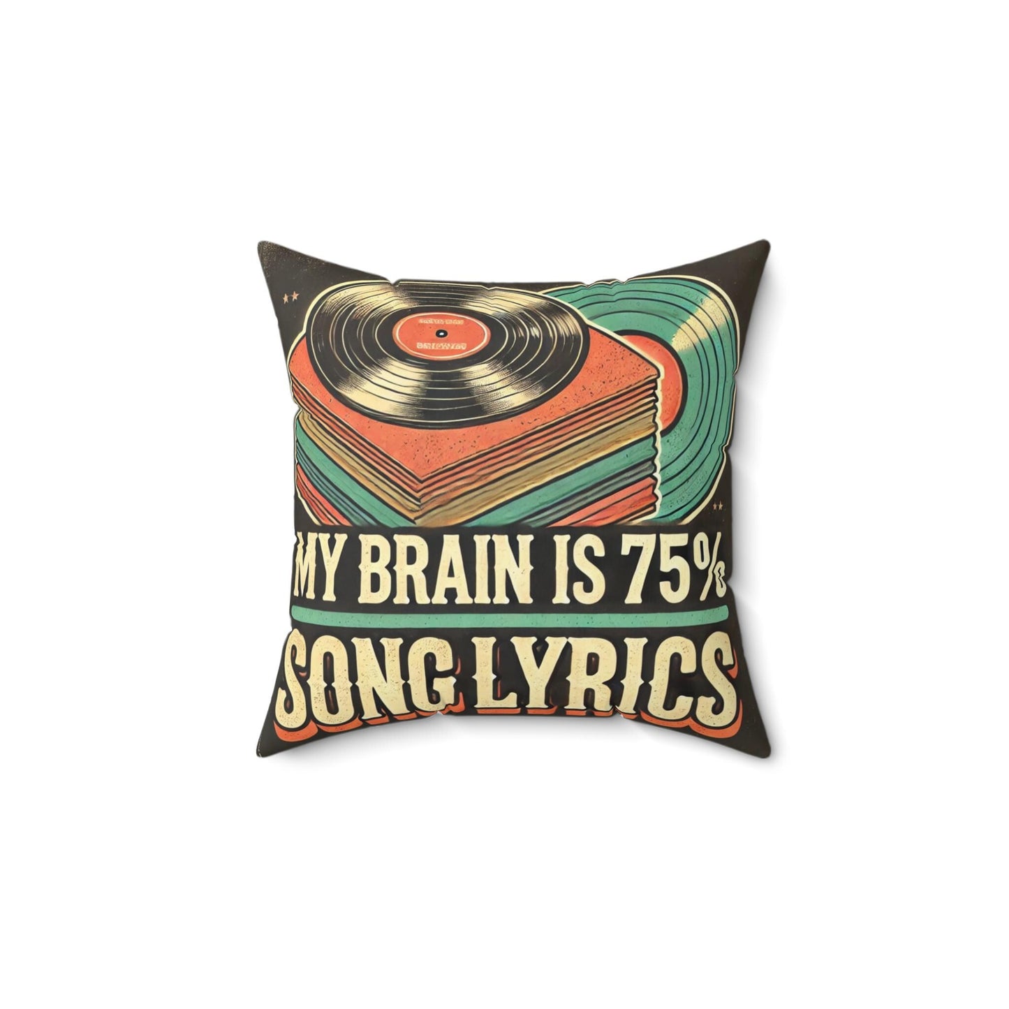 Funny Housewarming Throw Pillow (14"x14" Square), Holiday Gifts and Decor, Birthday Gift, Mid-Century Modern, Records, Vinyl, Music