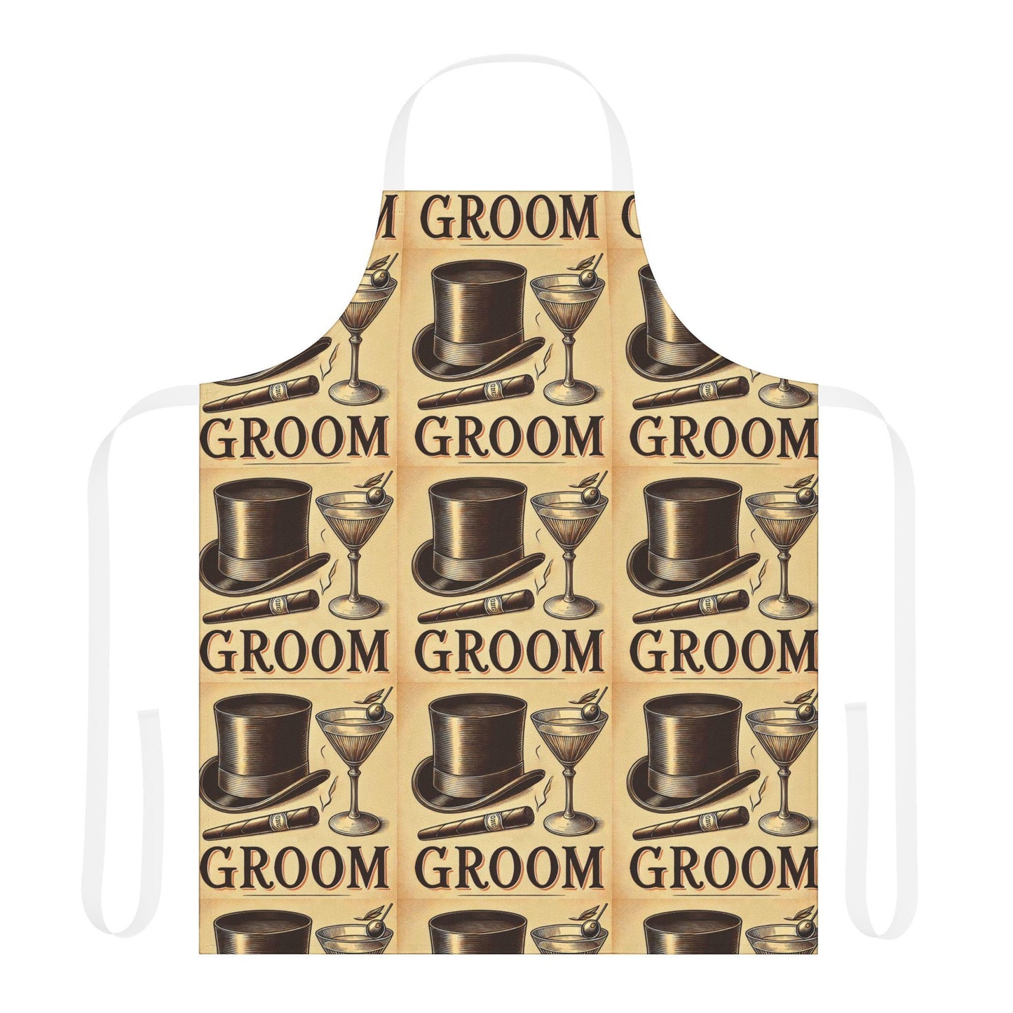 Groom Gift BBQ Apron, 5-Color Straps to Choose From, Wedding Gifts, Grilling, Kiss the Cook, Newlyweds