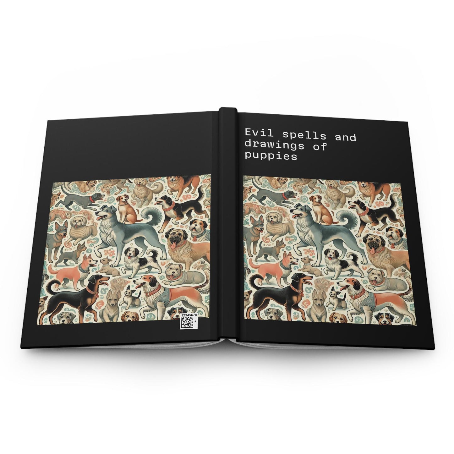 Dog Journal Hardcover - Funny Spells Vintage Design Matte Journal - Humorous Notebook, Book Lovers Gift, Retro Art Diary, Dog Lover Gift