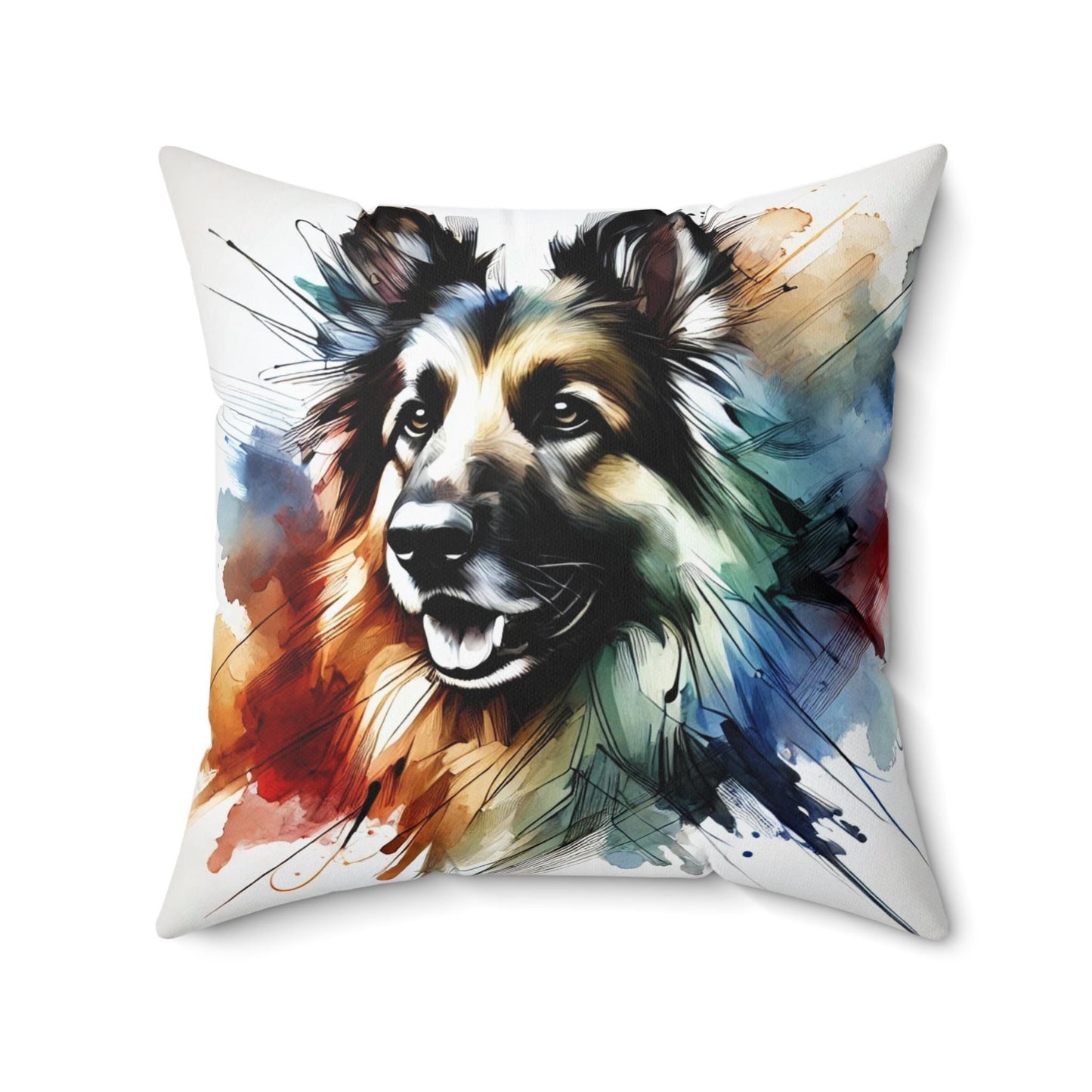 Pillow German Shepherd Modern Watercolor Art Design, Unique Housewarming Gift, Soft Throw Pillow, Chic Home Decor, Dog Lover Gift