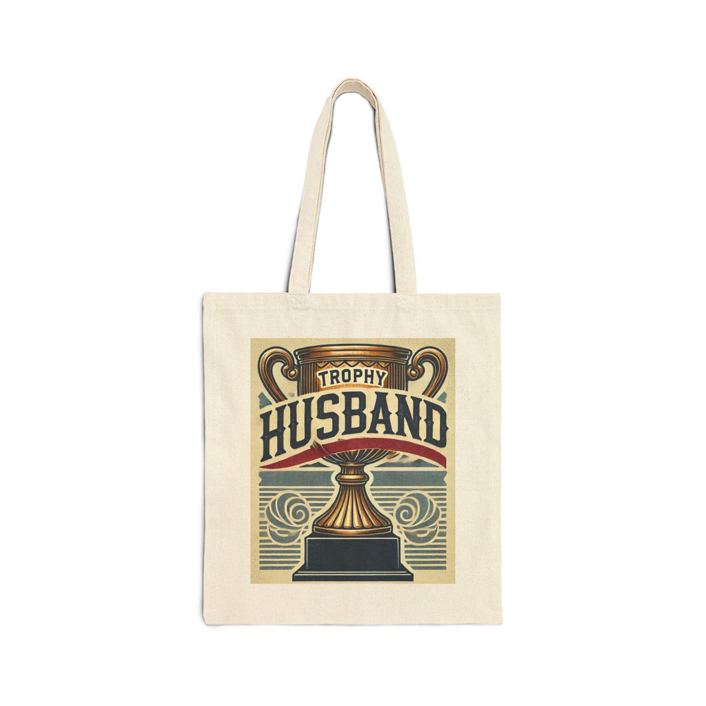 Canvas Tote Bag, Fun Trophy Husband Design, LGBT Eco-Friendly Bag, Queer Book Lover Gift, Reusable Shopping Bag, Gay Gift