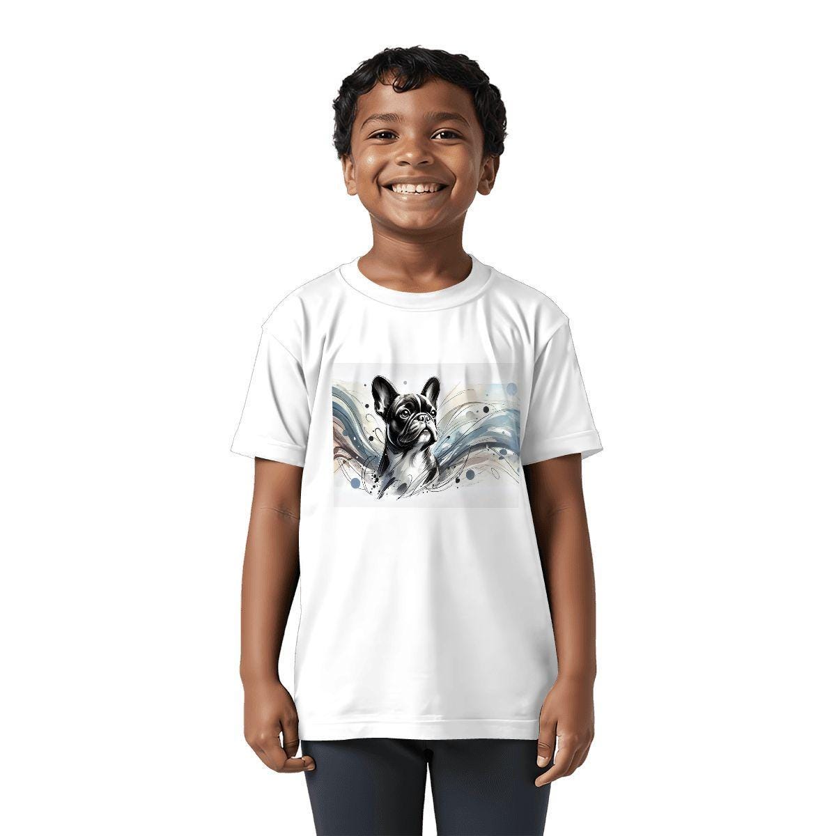 Kids Tee, Fun French Bulldog Youth T-Shirt, Unique Birthday Gift, Casual Vacation Wear, Original Art, Kid's Fashion Design, Back To School