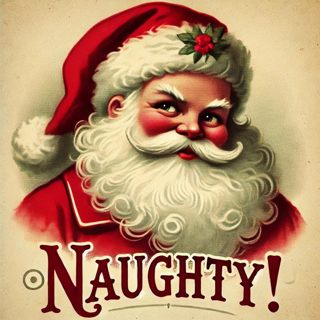 Naughty Santa Wrapping Paper, Funny Gift Wrap for Christmas Presents