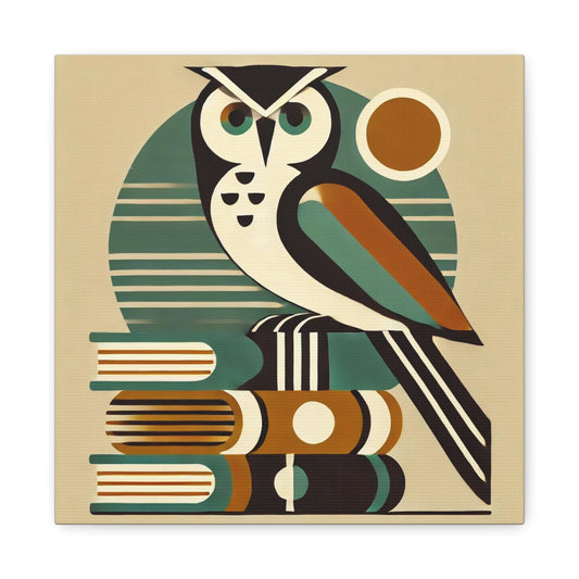 Canvas Print, Dillon Owl, Mid-Century Modern, Housewarming or Birthday Gift, Vintage Retro Charm, Wall Art Decor, Matte Canvas