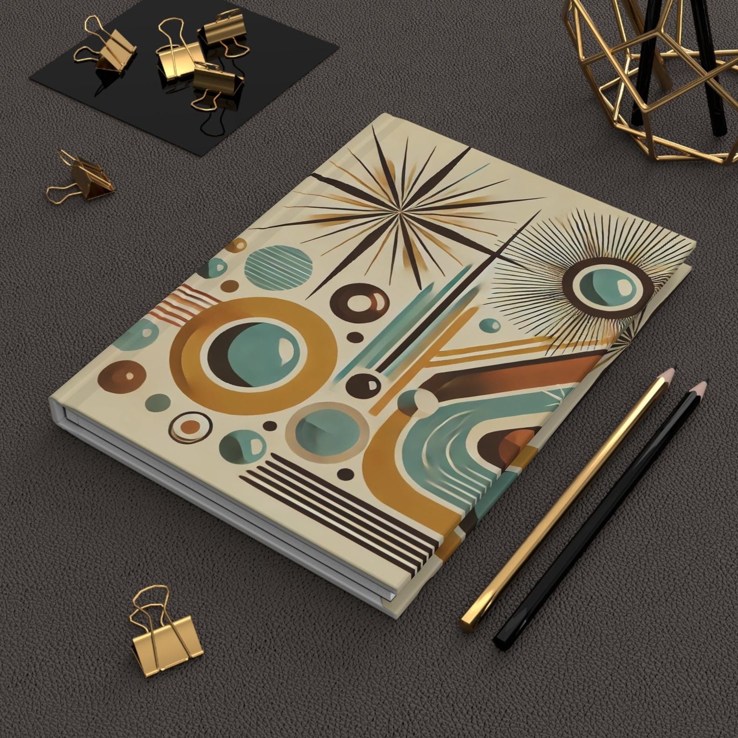 Journal Hardcover, Mid-Century Vintage Charm Notebook, Books Lovers Gift, Retro Matte Diary, Design Lovers Journal, Literature Enthusiast