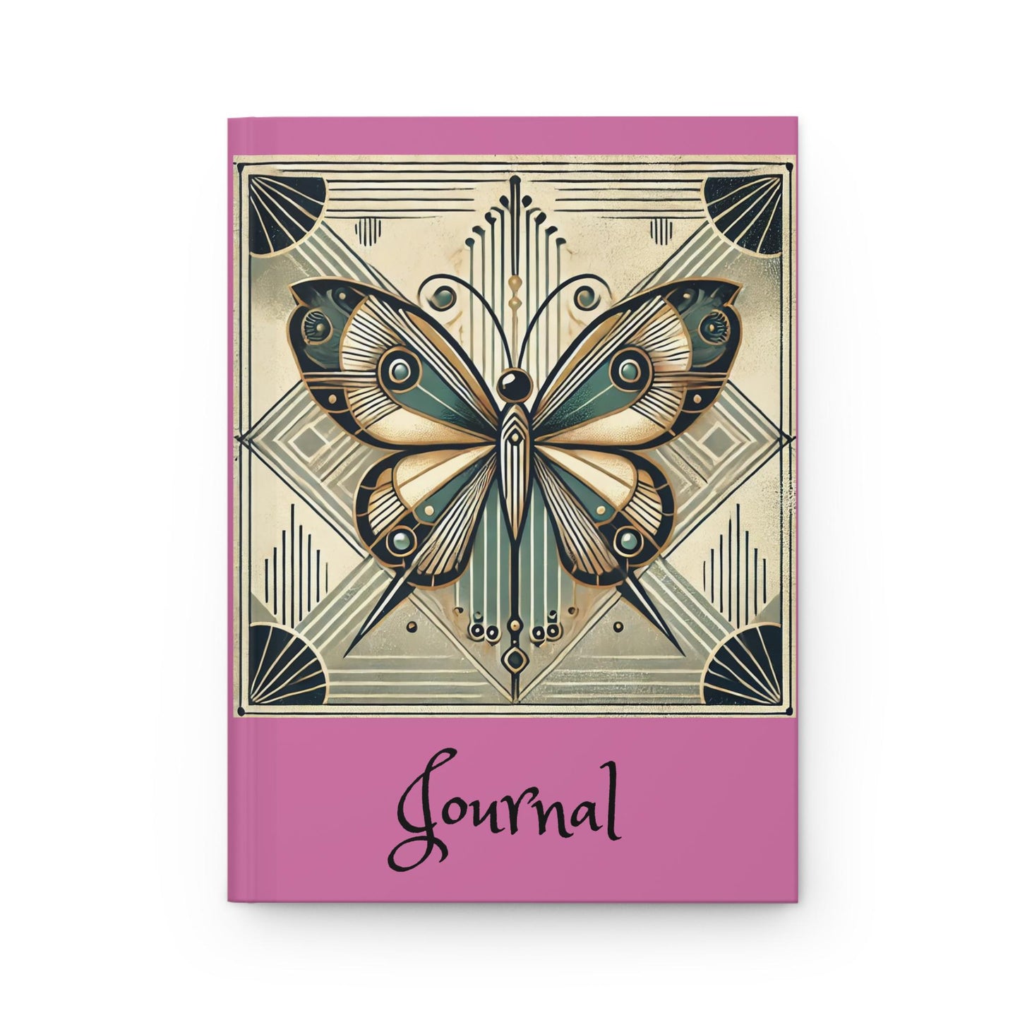 Butterfly Journal Hardcover - Vintage Art Deco Design - Book Lovers Gift, Retro Diary, Nature Journal, Literature Notebook
