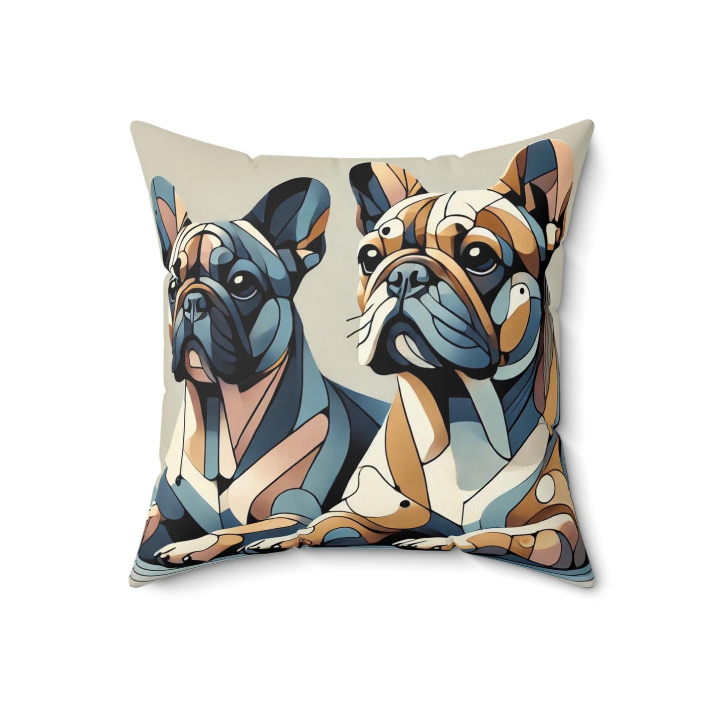 Pillow French Bulldog Cubist Design, Unique Housewarming Gift, Modern Art Charm, Soft Throw Pillow, Chic Home Decor, Frenchie Dog Lover Gift