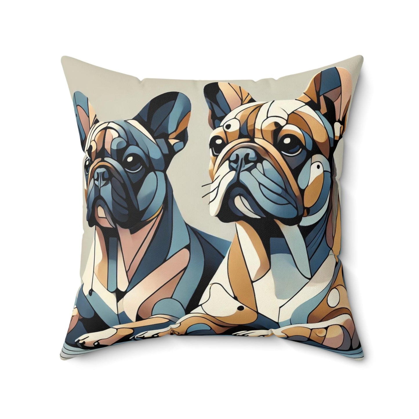 Pillow French Bulldog Cubist Design, Unique Housewarming Gift, Modern Art Charm, Soft Throw Pillow, Chic Home Decor, Frenchie Dog Lover Gift