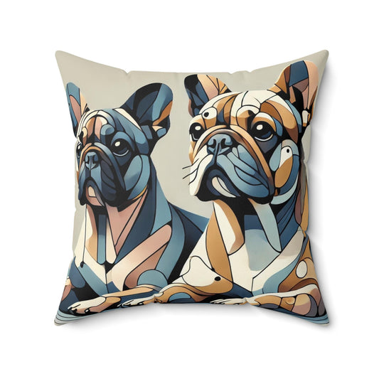 Pillow French Bulldog Cubist Design, Unique Housewarming Gift, Modern Art Charm, Soft Throw Pillow, Chic Home Decor, Frenchie Dog Lover Gift