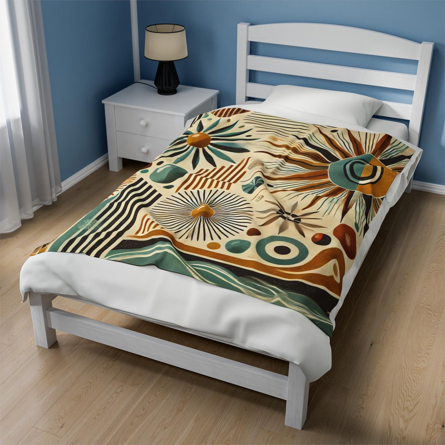 Plush Blanket, Mid-Century Modern Design, Soft Fleece Throw, Housewarming Gift, Chic Home Decor, Bauhaus Theme, Warm Bedding