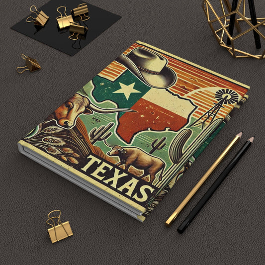 Journal Texas Hardcover, Rustic Charm Notebook, Books Lovers Gift, Retro Diary, Longhorn Journal, Literature Enthusiast