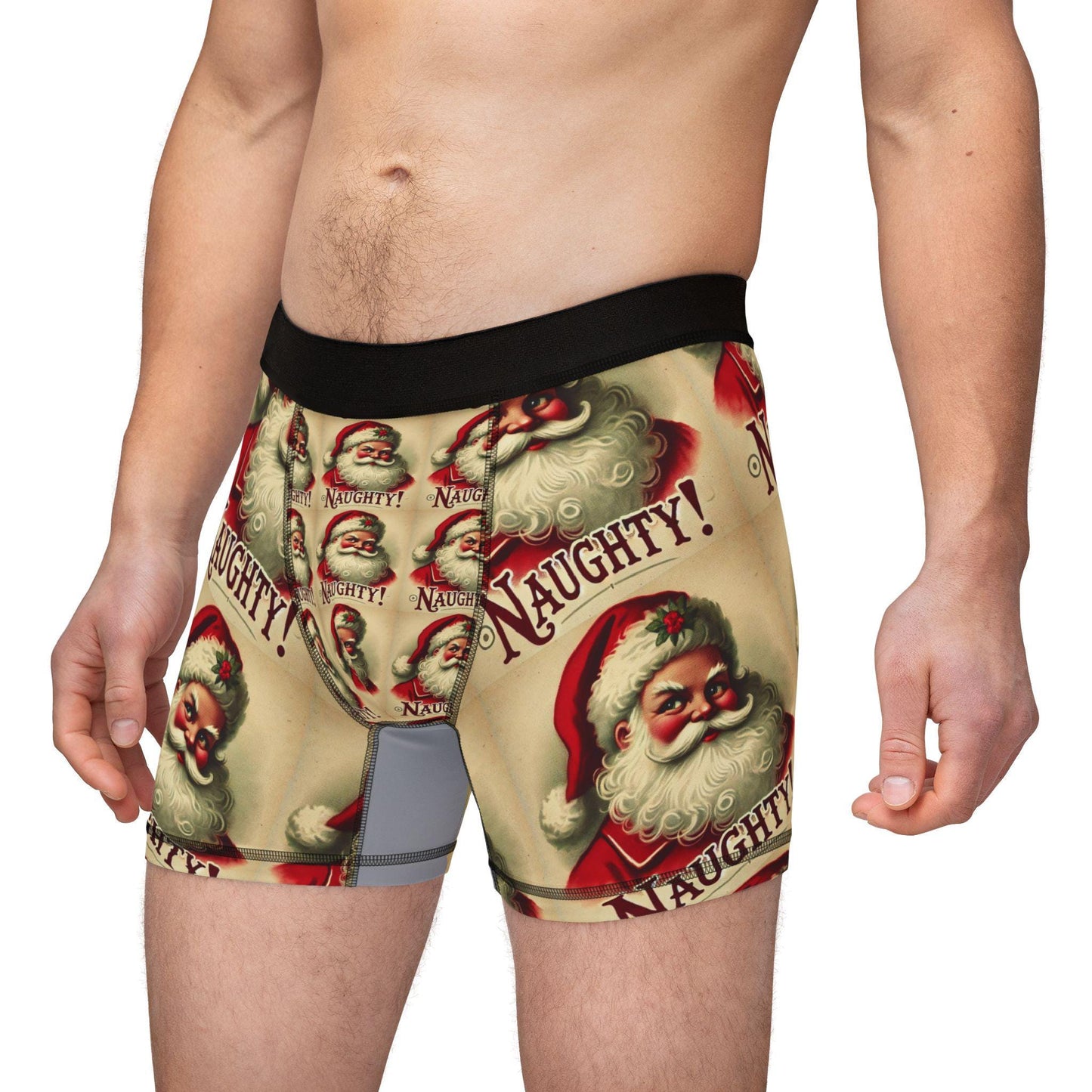Men's Naughty Boxers, Funny Christmas Gift for Husband or Boyfriend