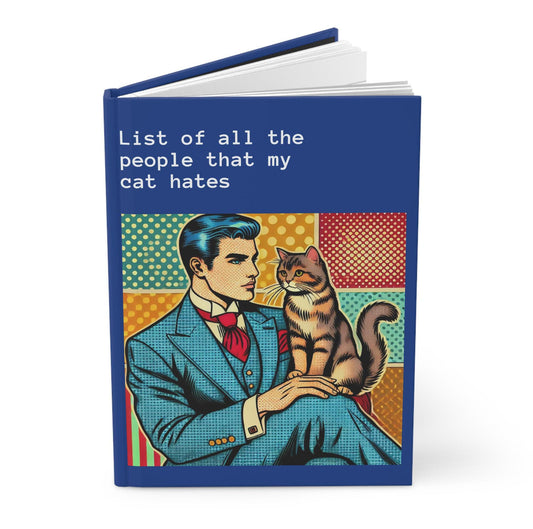 Cat Journal Hardcover - Funny Vintage Pop Art Matte Journal - Humorous Notebook, Book Lover Gift, Retro Art Diary, LGBT Cat Lover Gift