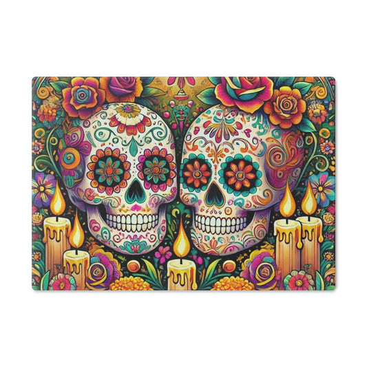 Sugar Skulls Cutting Board, Day of the Dead Kitchen Decor, Housewarming Gift, Foodie Souvenir, Dia de los Muertos