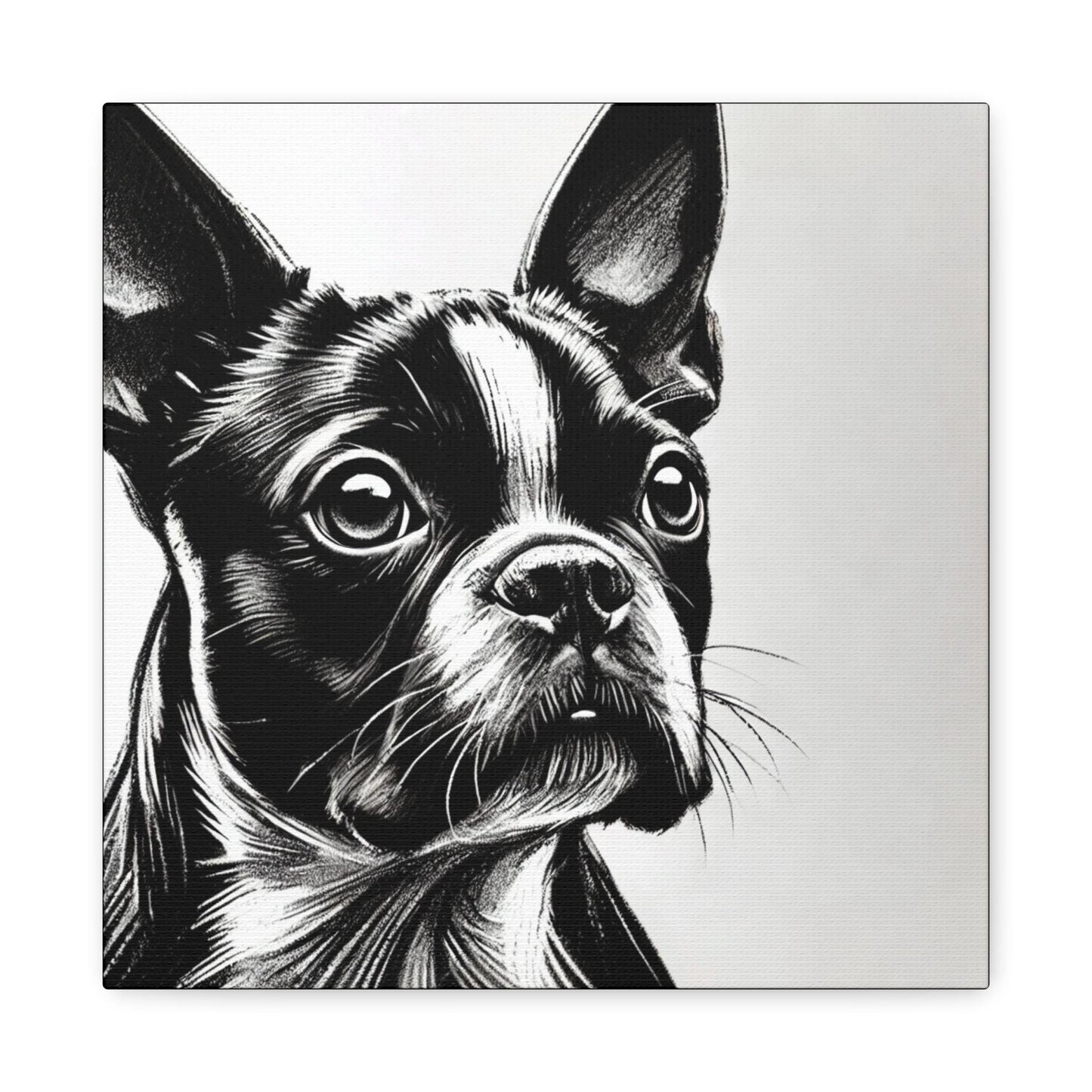 Boston Terrier Canvas Print, Modern Watercolor Design, Dog Wall Art, Modern Queer Decor, LGBT Housewarming Gift, Matte Canvas, Gay Dog Lover