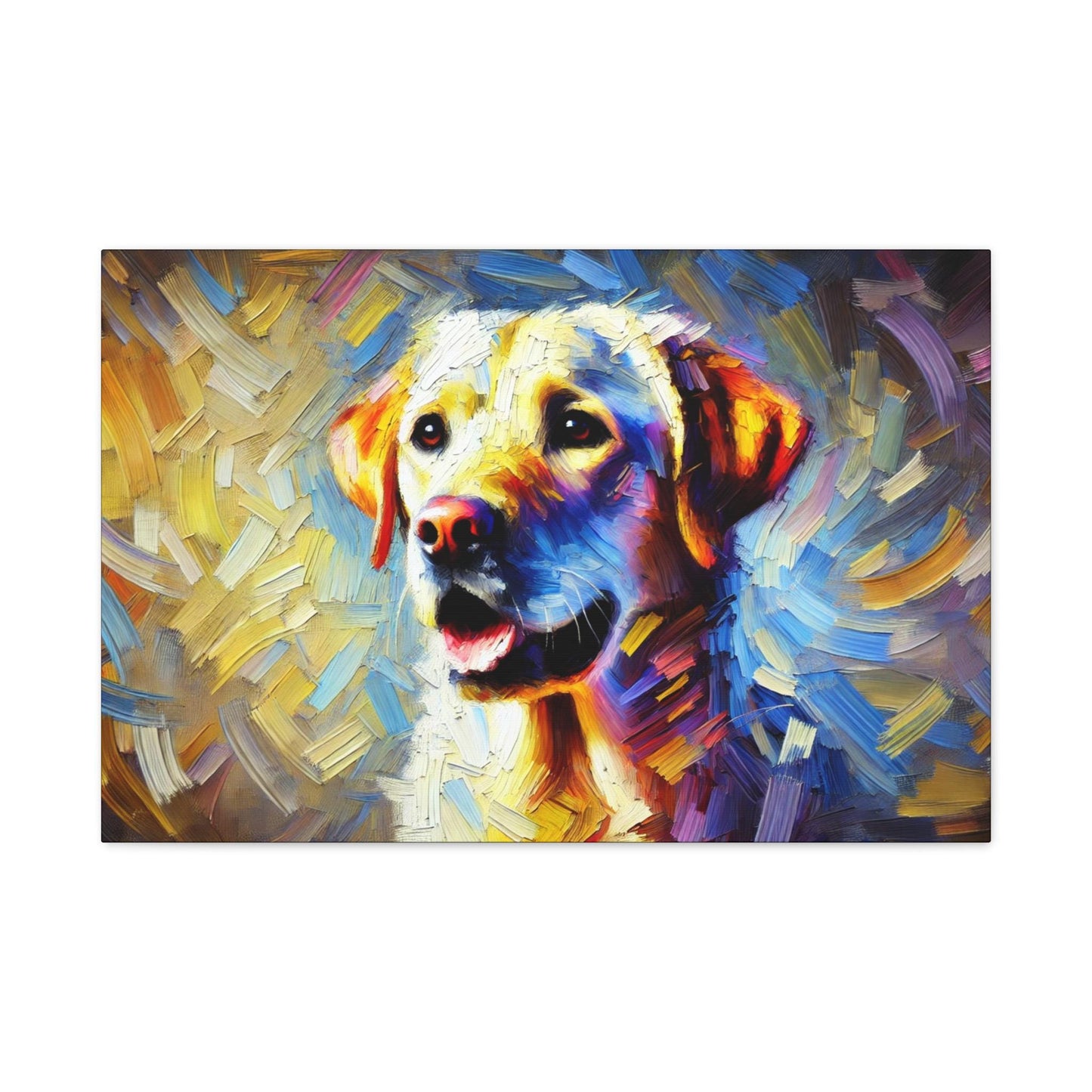 Canvas Print, Modern Impressionist Labrador Retriever Portrait, LGBT Housewarming Gift, Gay Dog Lover, Original Stretched Wall Art, 7 Sizes