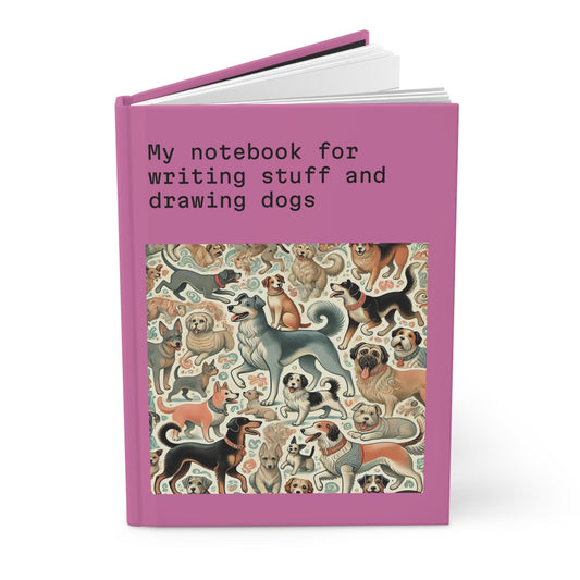 Dog Journal Hardcover - Funny Vintage Design Matte Journal - Humorous Notebook, Book Lovers Gift, Retro Art Diary, Dog Lover Gift
