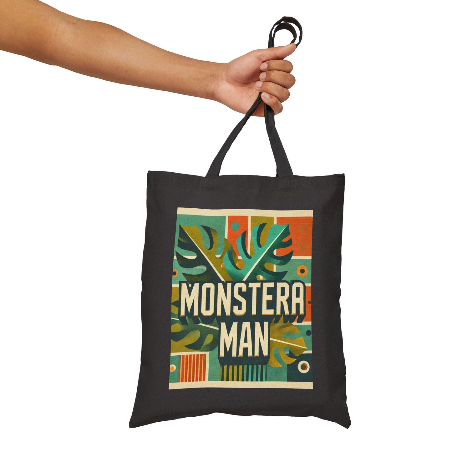 Canvas Tote Bag, Fun Monstera Man Design, LGBT Eco-Friendly Market Bag, Queer Plant Lover Gift, Reusable Grocery Shopping, Gay Man Gift