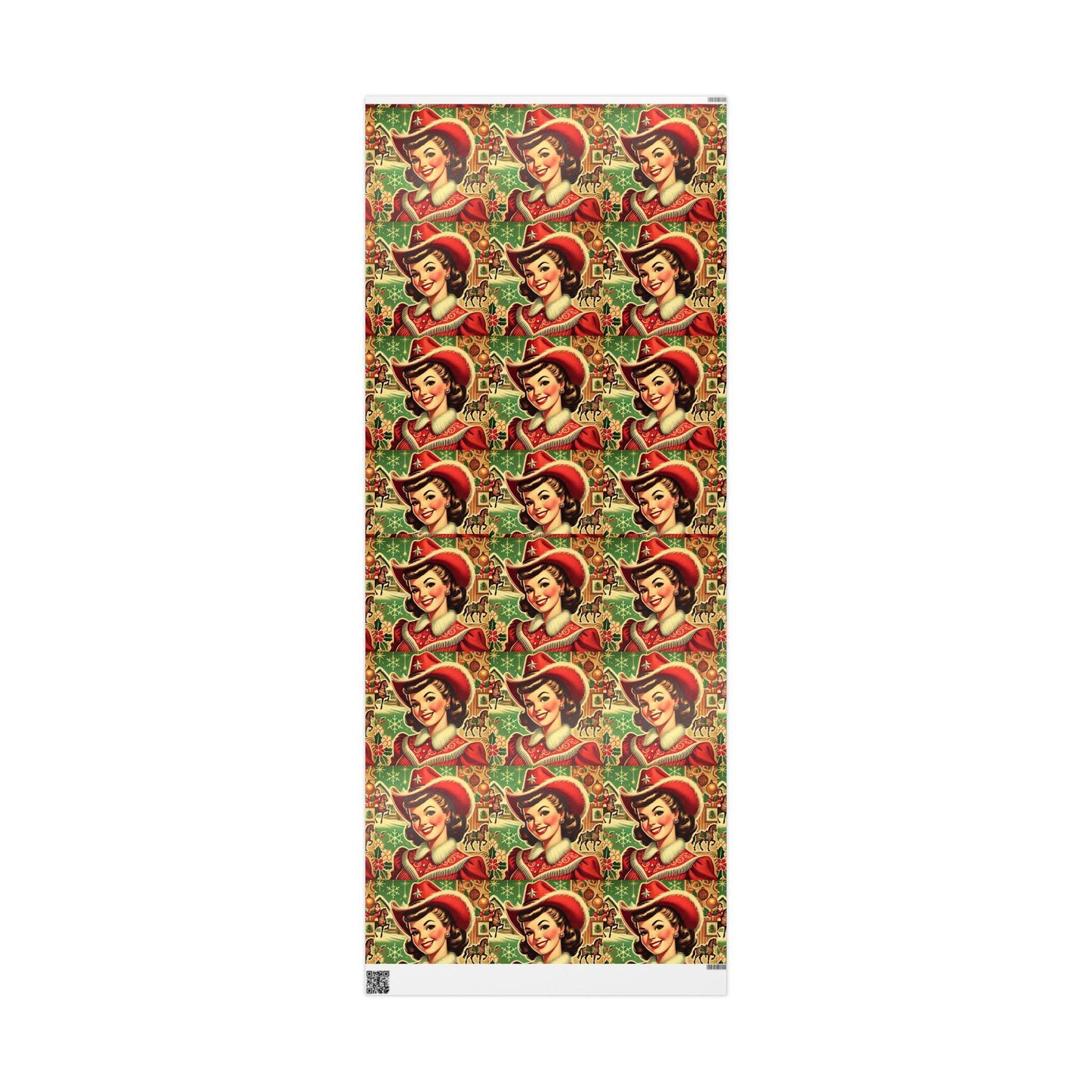 Cowgirl Mrs. Claus Wrapping Paper, Fun Gift Wrap for Christmas Presents, Country Holidays
