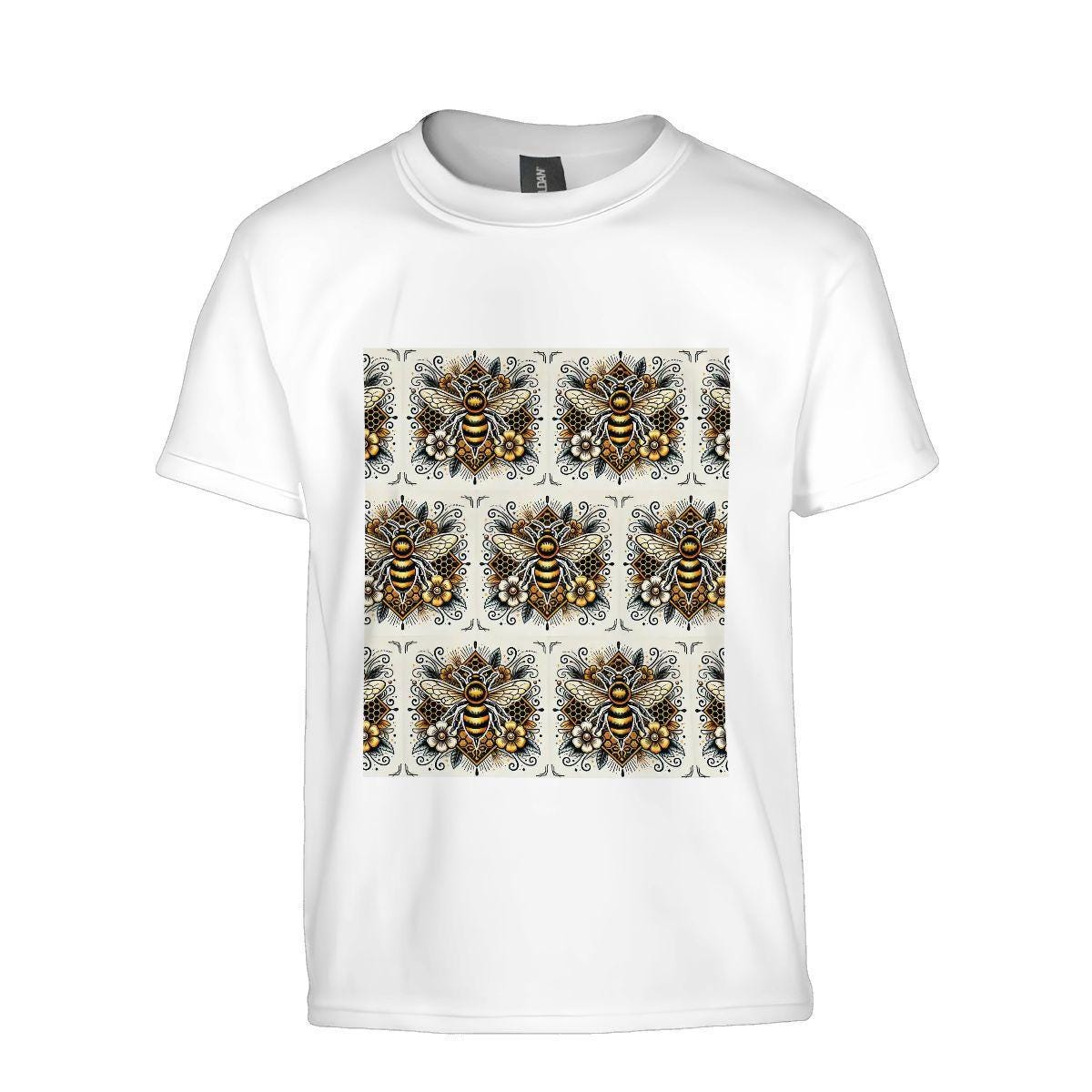 Kids Tee, Fun Honey Bee Youth T-Shirt, Unique Birthday Gift, Casual Vacation Wear, Original Art Tee, Kid's Fashion Design, Back To School