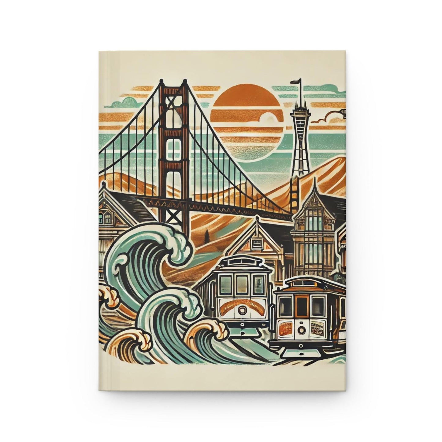 Journal San Francisco Hardcover, Vintage Charm Notebook, Books Lovers Gift, Retro Diary, Trolley Car Journal, Literature Enthusiast