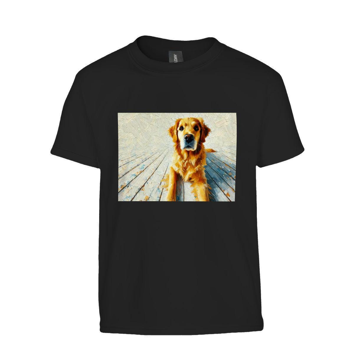 Kids Tee, Fun Golden Retriever Youth T-Shirt, Unique Birthday Gift, Casual Vacation Wear, Original Art Tee, Kid's Fashion, Back To School