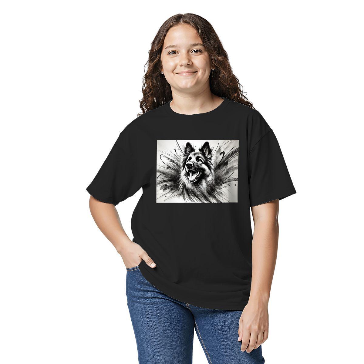 Kids Tee, Fun German Shepherd Youth T-Shirt, Unique Birthday Gift, Casual Vacation Wear, Original Art Tee, Kid's Fashion, Back To School