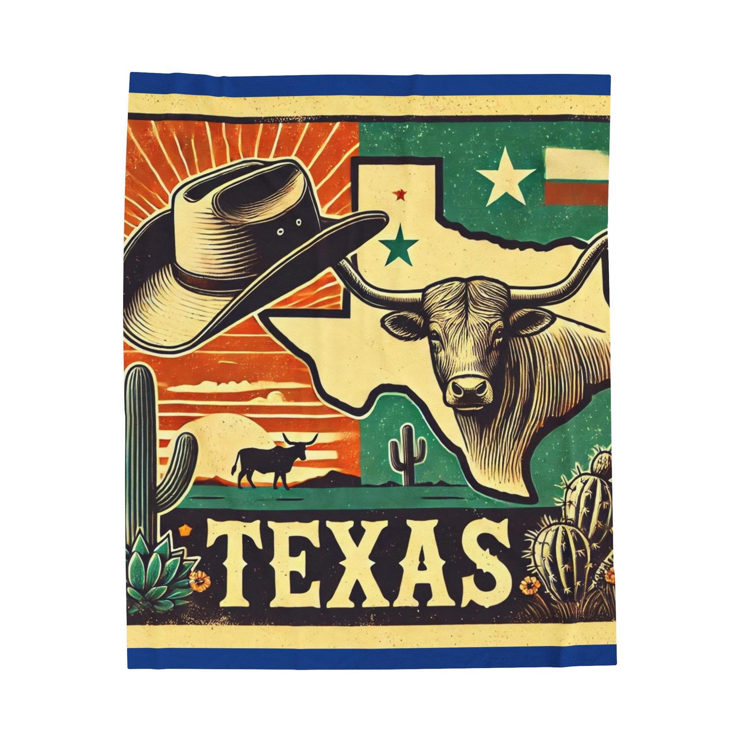 Plush Blanket, Texas Longhorn Design, Housewarming Gift, Rustic Decor, Soft Fleece Throw, Warm Bedding, Cozy Homeware, Western Theme Blanket