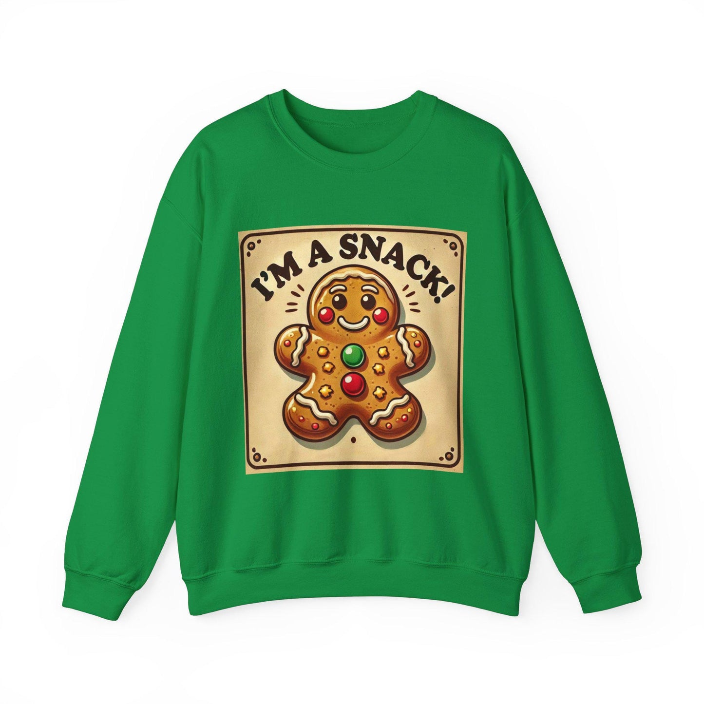 Funny Christmas Unisex Heavy Blend™ Sweatshirt, I'm a Snack Gingerbread Man, Fun Gift for Wife or Girlfriend