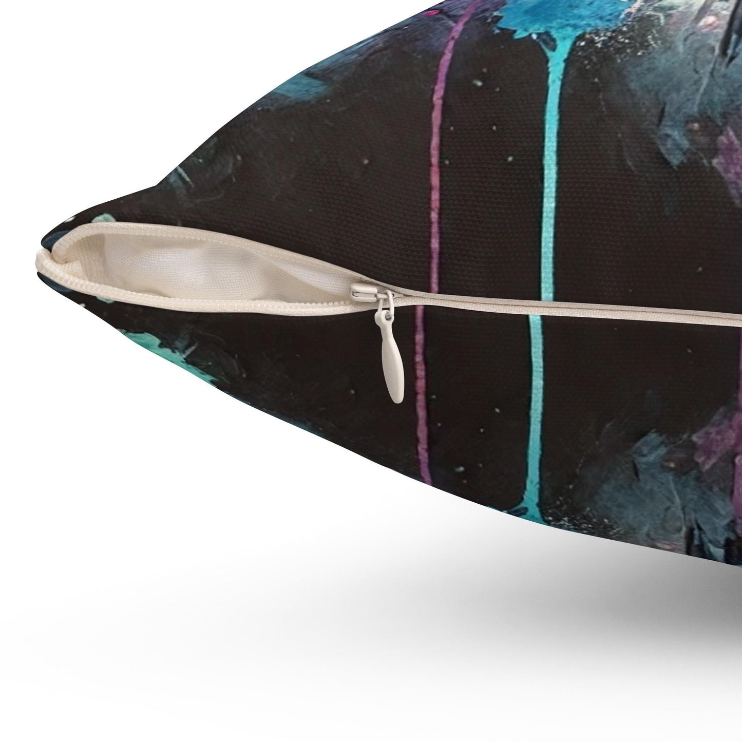 Pillow Modern Abstract Watercolor NightBird 1 Hummingbird Art Design, Posh Housewarming Gift, Soft Throw Pillow, Ethereal Upscale Home Decor