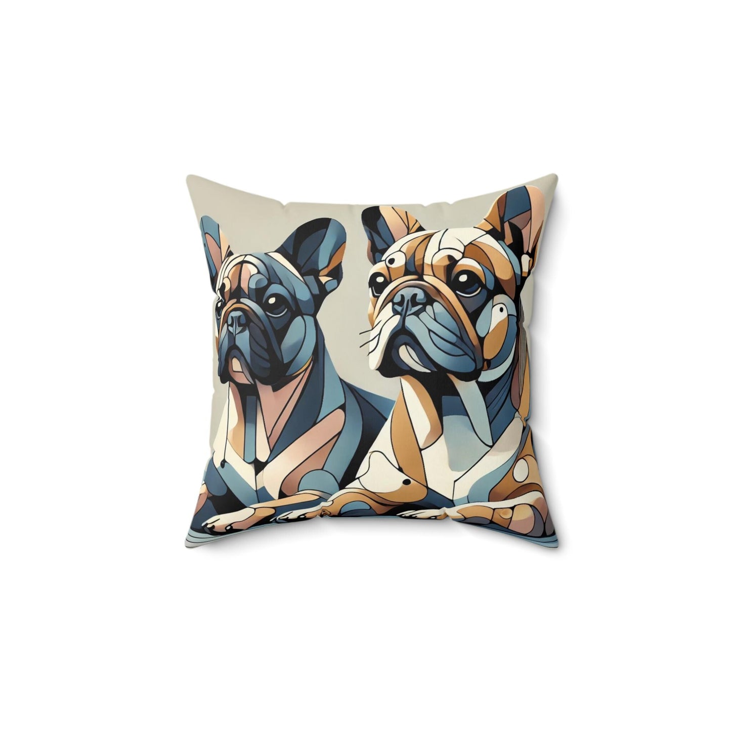 Pillow French Bulldog Cubist Design, Unique Housewarming Gift, Modern Art Charm, Soft Throw Pillow, Chic Home Decor, Frenchie Dog Lover Gift