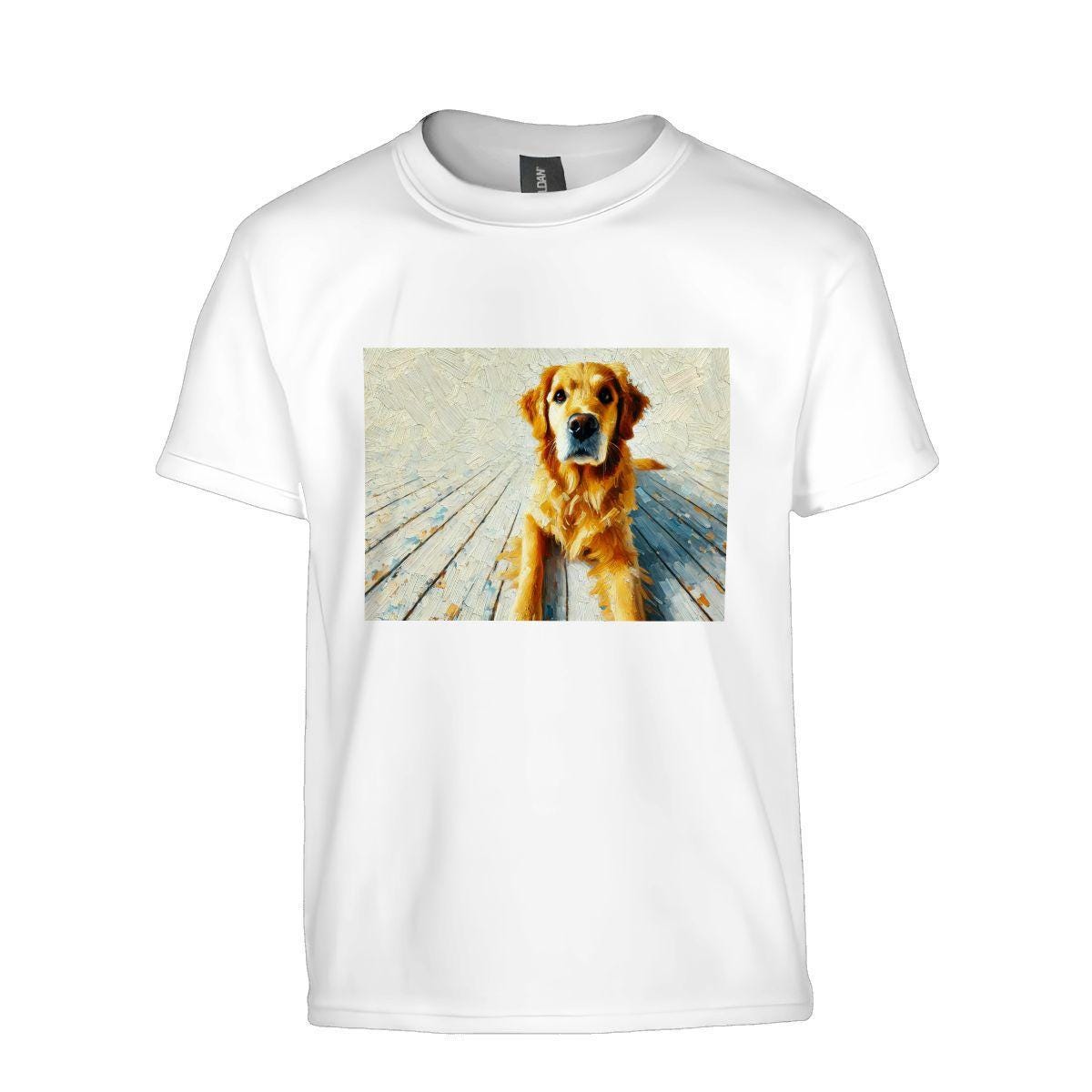 Kids Tee, Fun Golden Retriever Youth T-Shirt, Unique Birthday Gift, Casual Vacation Wear, Original Art Tee, Kid's Fashion, Back To School