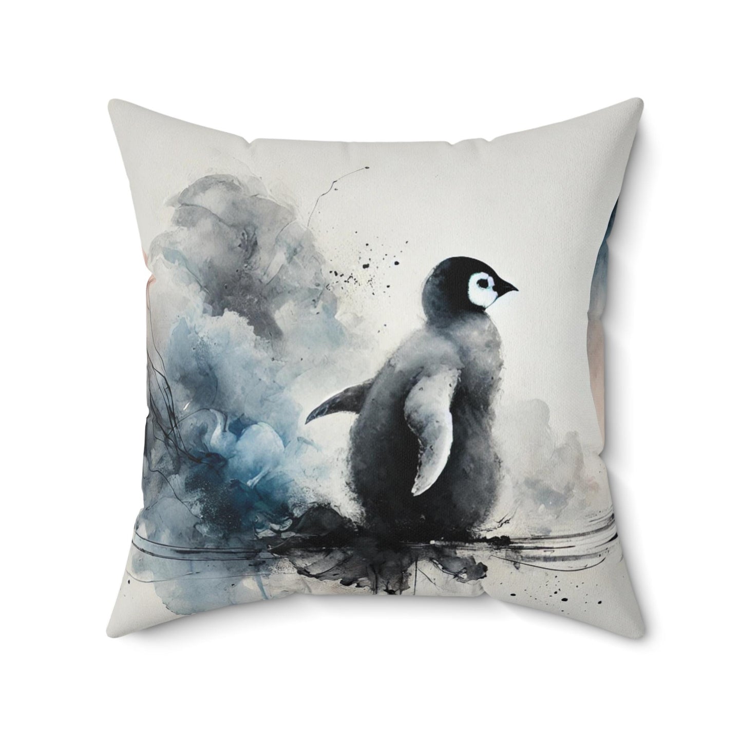 Pillow Modern Abstract Watercolor Penguin 5 Design, Stylish Housewarming Gift, Soft Throw Pillow, Upscale Wall & Office Decor