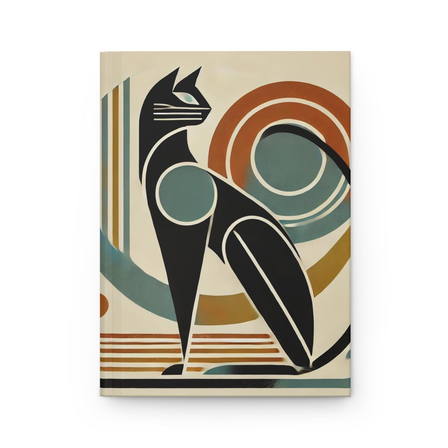 Cat Hardcover Journal, Mid-Century Vintage Charm Notebook, Books Lovers Gift, Retro Matte Diary, Cat Lovers Journal, Literature Enthusiast