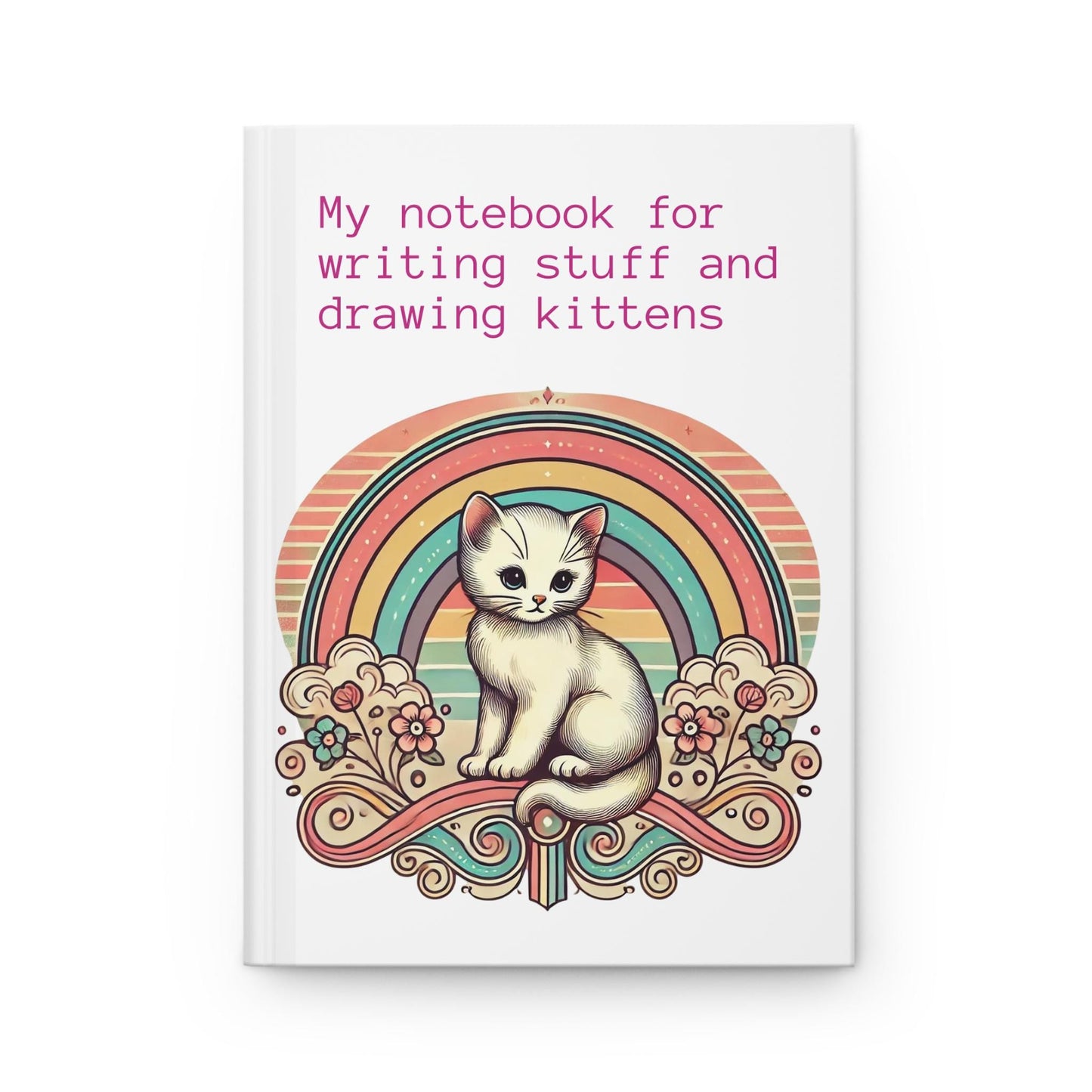 Cat Journal Hardcover - Funny Vintage Design Matte Journal - Humorous Notebook, Book Lovers Gift, Retro Art Diary