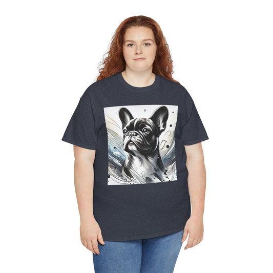 Dog Tee, French Bulldog Watercolor Design, Unisex LGBT Frenchie Dog Lover Gift, Gay Graphic Top, Unisex Heavy Cotton T-shirt, 7 Colors