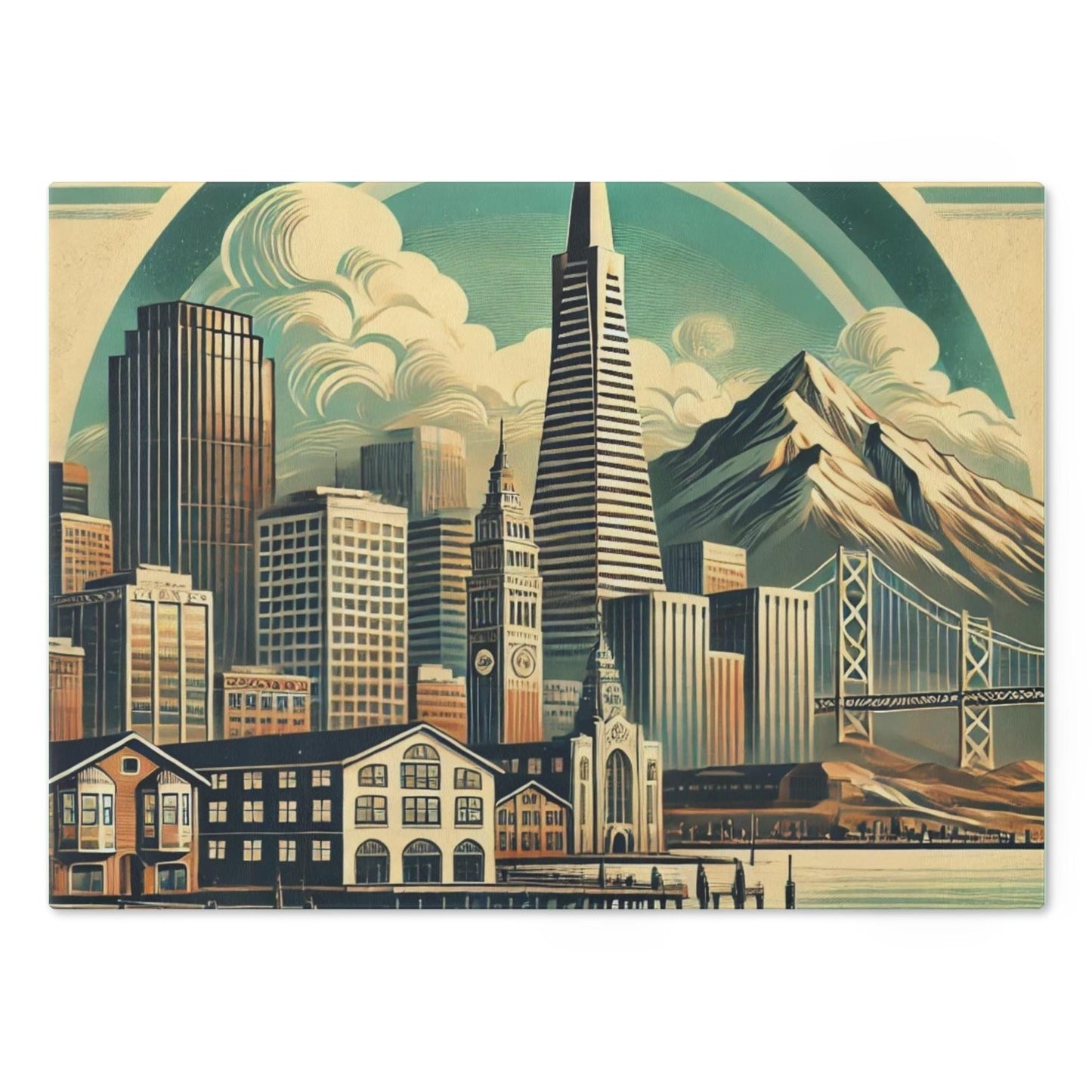 Cutting Board, San Francisco Golden Gate Bridge Design, Kitchen Home Decor, Unique Housewarming Gift, Foodie Chef Gift, California Souvenir