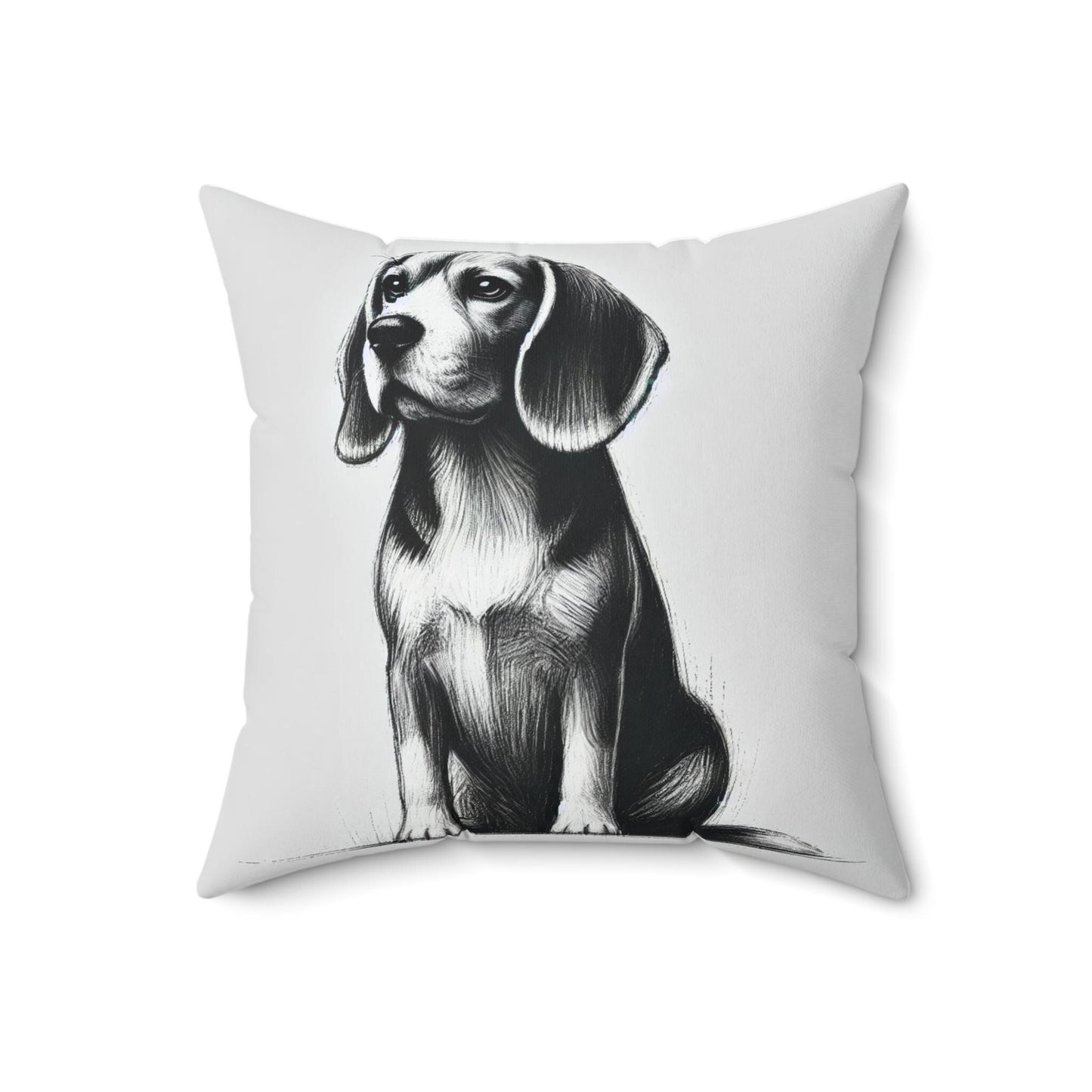 Pillow Beagle Modern Charcoal Sketch Design, Unique Housewarming Gift, Modern Art Charm, Soft Throw Pillow, Chic Home Decor, Dog Lover Gift
