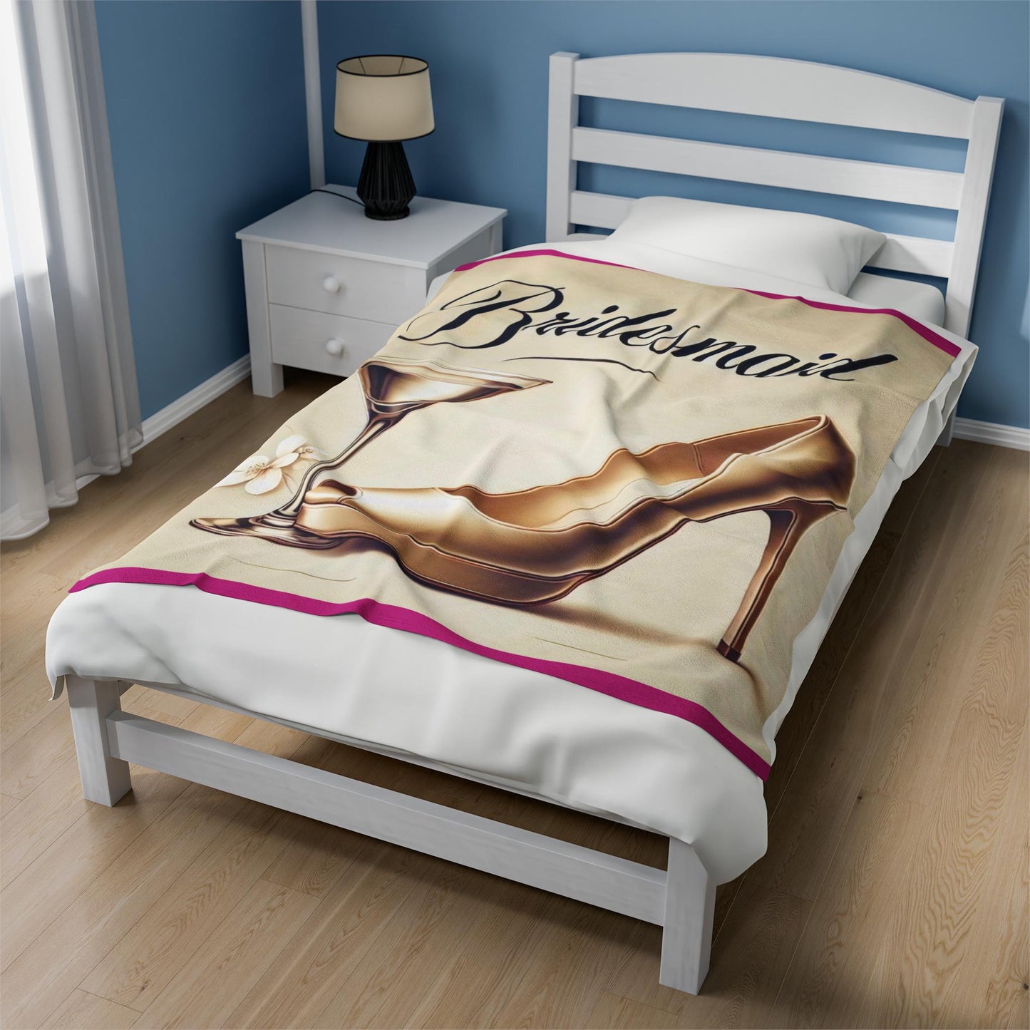 Velveteen Plush Blanket, Bridesmaid Wedding Party Gift, Cozy Classy Decor, Soft Throw Blanket, Warm Fleece Bedding, Bachelorette